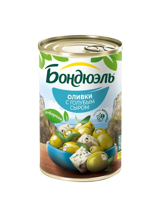 Оливки с голубым сыром, 314мл
